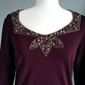 EUC Dark Plum 3/4-sleeve top